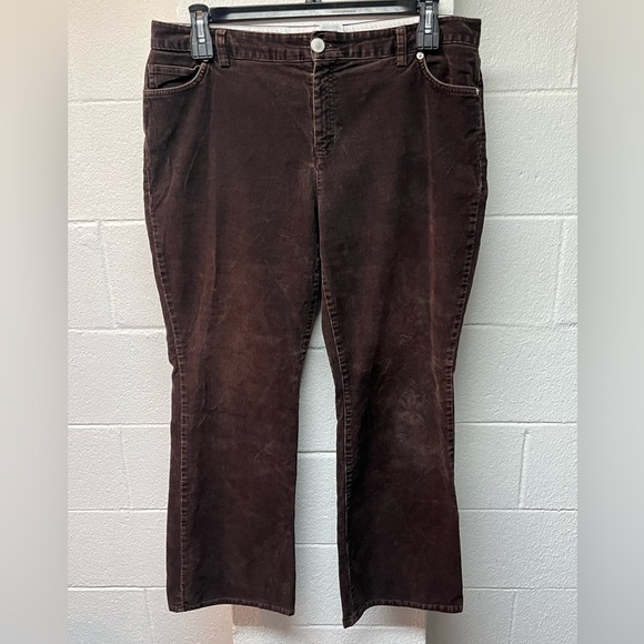 Lands' End 16 Brown Corduroy Mid
Rise Cotton Stretch Pant. - Picture 1 of 4